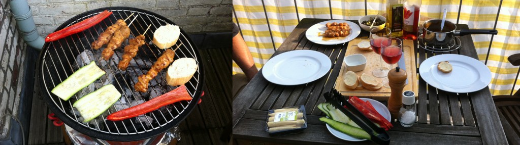 Barbeque op het balkon